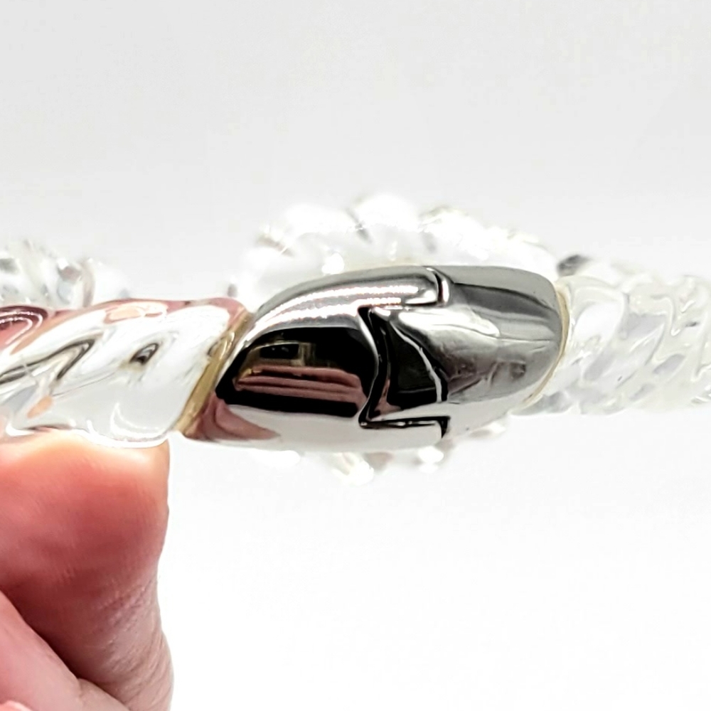 Alexis Bittar Diamond Swarovski Crystal Winter Paisley Lucite Rope Bracelet - Picture 15 of 17